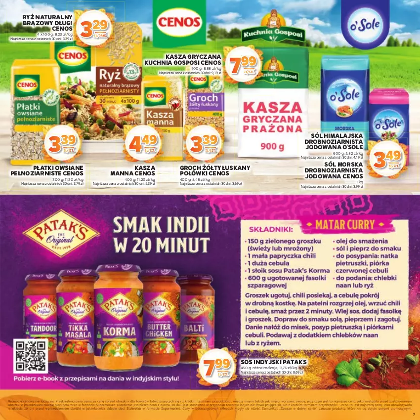 Gazetka promocyjna Stokrotka - Katalog Jesiennie Inspiracje! - ważna 16.10 do 29.10.2025 - strona 7 - produkty: Cenos, Groch, Gry, Kasza, Kasza gryczana, Kuchnia, Mięso, Owoce, Płatki owsiane, Ryż, Ryż naturalny, Sól, Sól himalajska, Sos, Warzywa