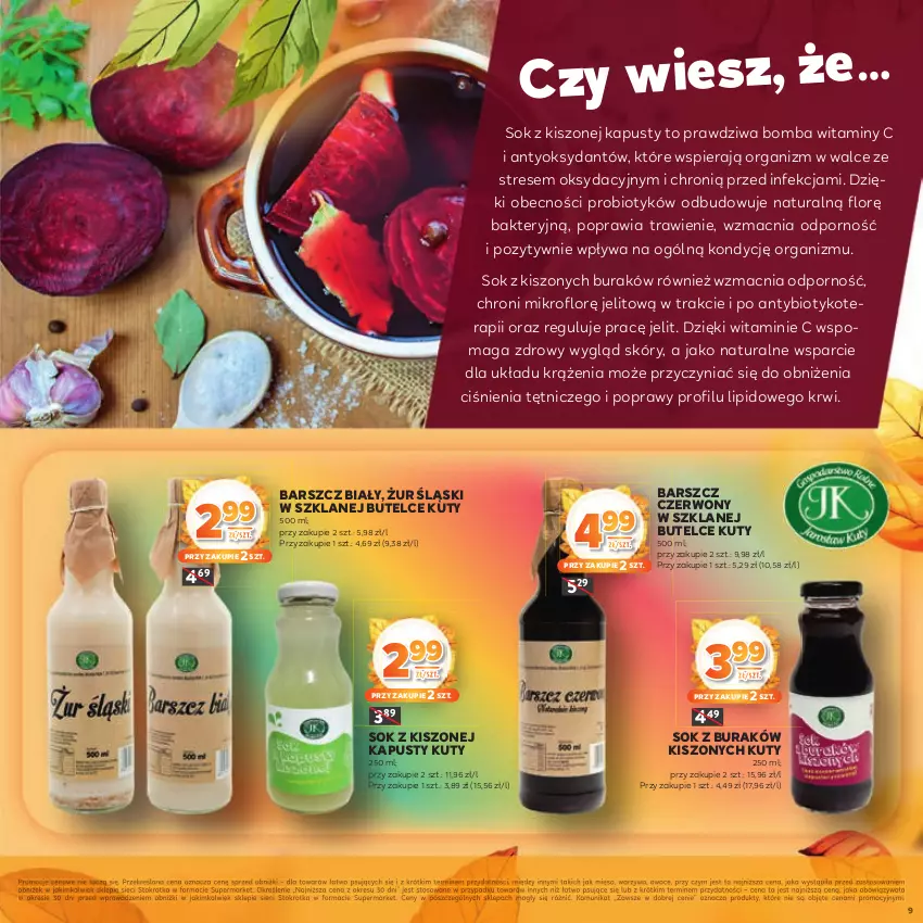 Gazetka promocyjna Stokrotka - Katalog Jesiennie Inspiracje! - ważna 16.10 do 29.10.2025 - strona 9 - produkty: Mięso, Owoce, Por, Probiotyk, Sok, Tera, Warzywa