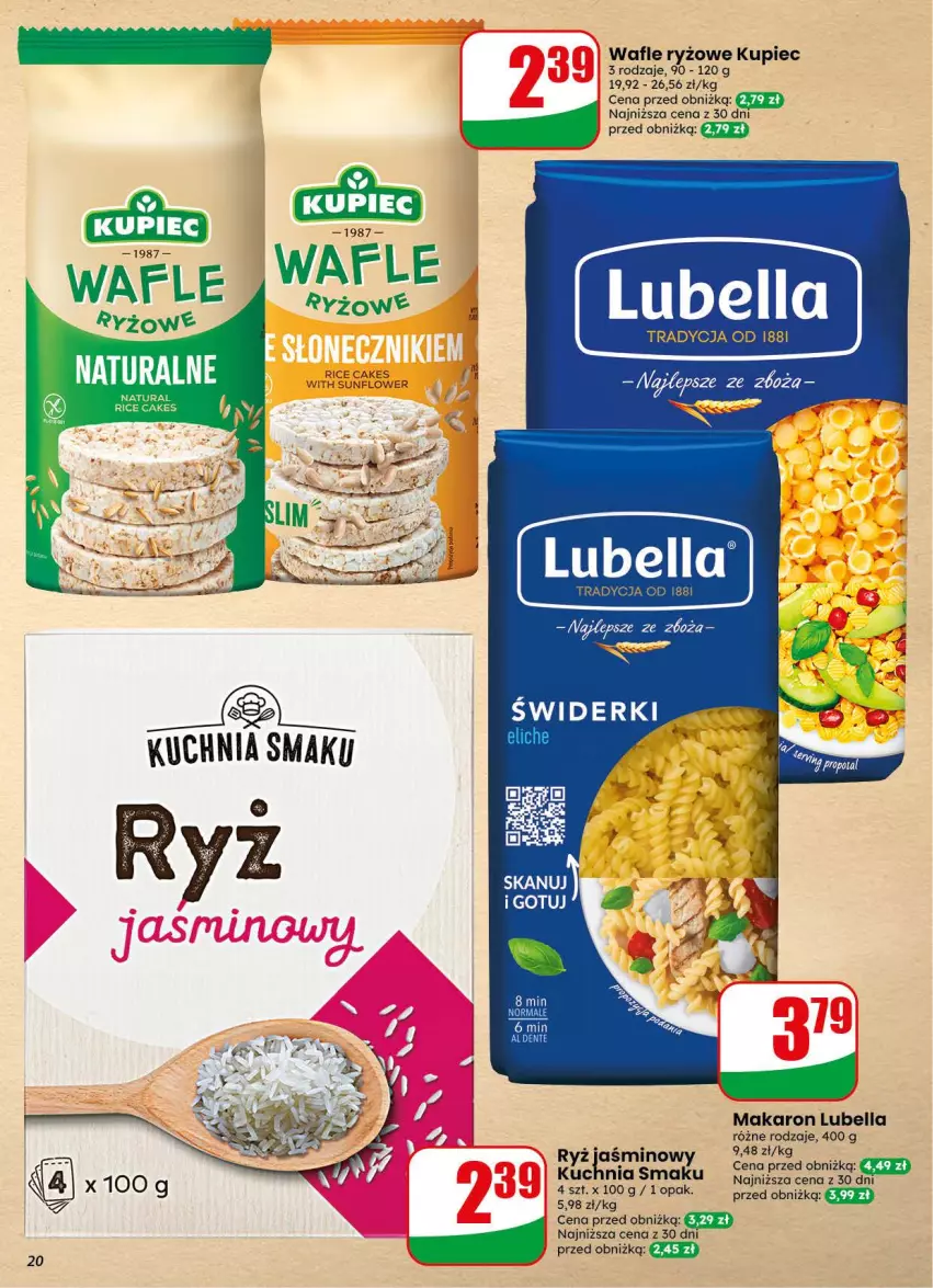 Gazetka promocyjna Dino - Gazetka 34 / 2026 - ważna 19.08 do 25.08.2026 - strona 20 - produkty: Bell, Bella, Kuchnia, Kupiec, Lubella, Makaron, Piec, Por, Ryż, Wafle