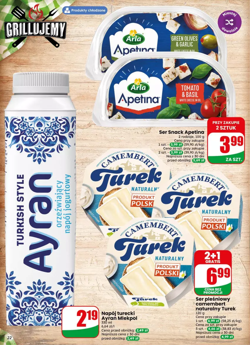 Gazetka promocyjna Dino - Gazetka 34 / 2026 - ważna 19.08 do 25.08.2026 - strona 22 - produkty: Camembert, Napój, Ser, Ser pleśniowy