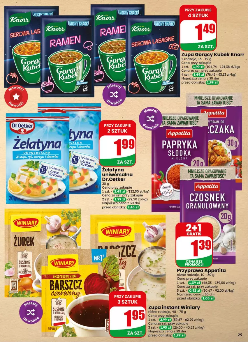 Gazetka promocyjna Dino - Gazetka 34 / 2026 - ważna 19.08 do 25.08.2026 - strona 25 - produkty: Deser, Gra, Knorr, Kubek, Papryka, Por, Ser, Winiary, Zupa