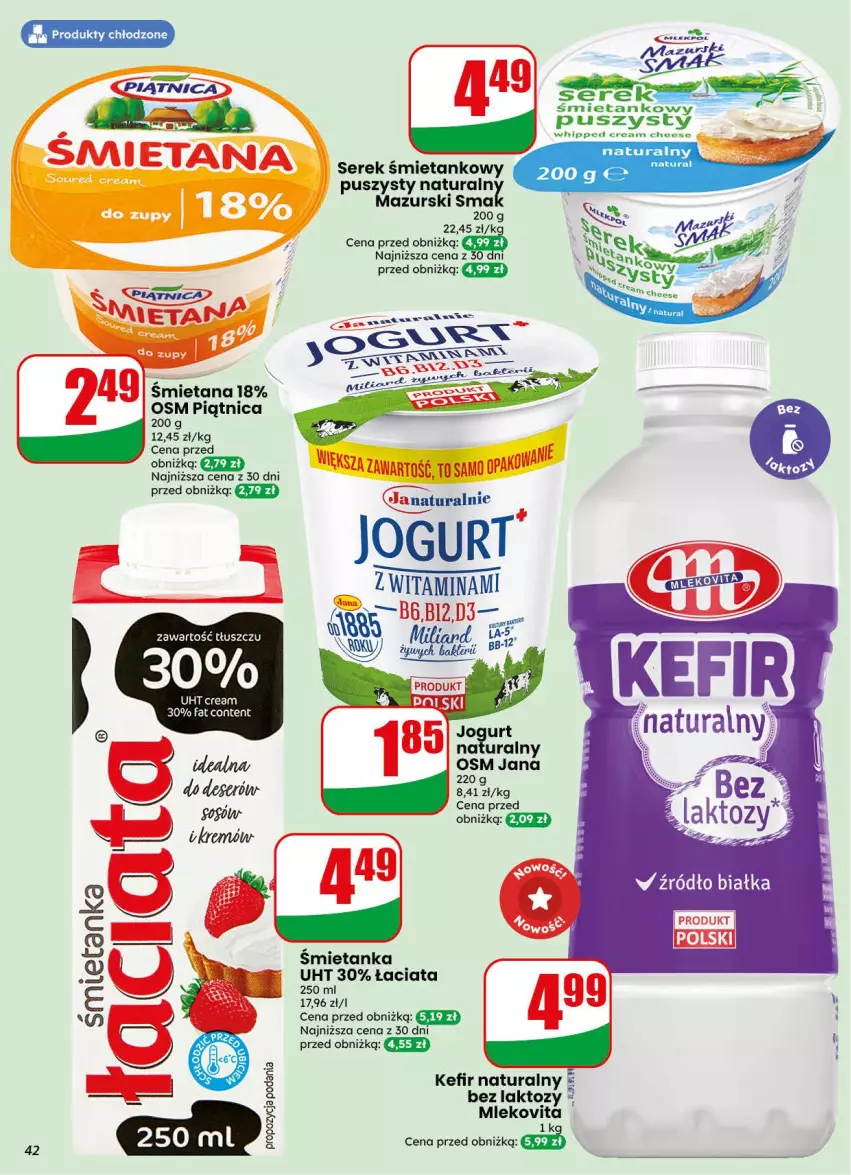 Gazetka promocyjna Dino - Gazetka 34 / 2026 - ważna 19.08 do 25.08.2026 - strona 42 - produkty: Fa, HiPP, Jogurt, Kefir, Kefir naturalny, Mleko, Mlekovita, Piątnica, Ser, Serek