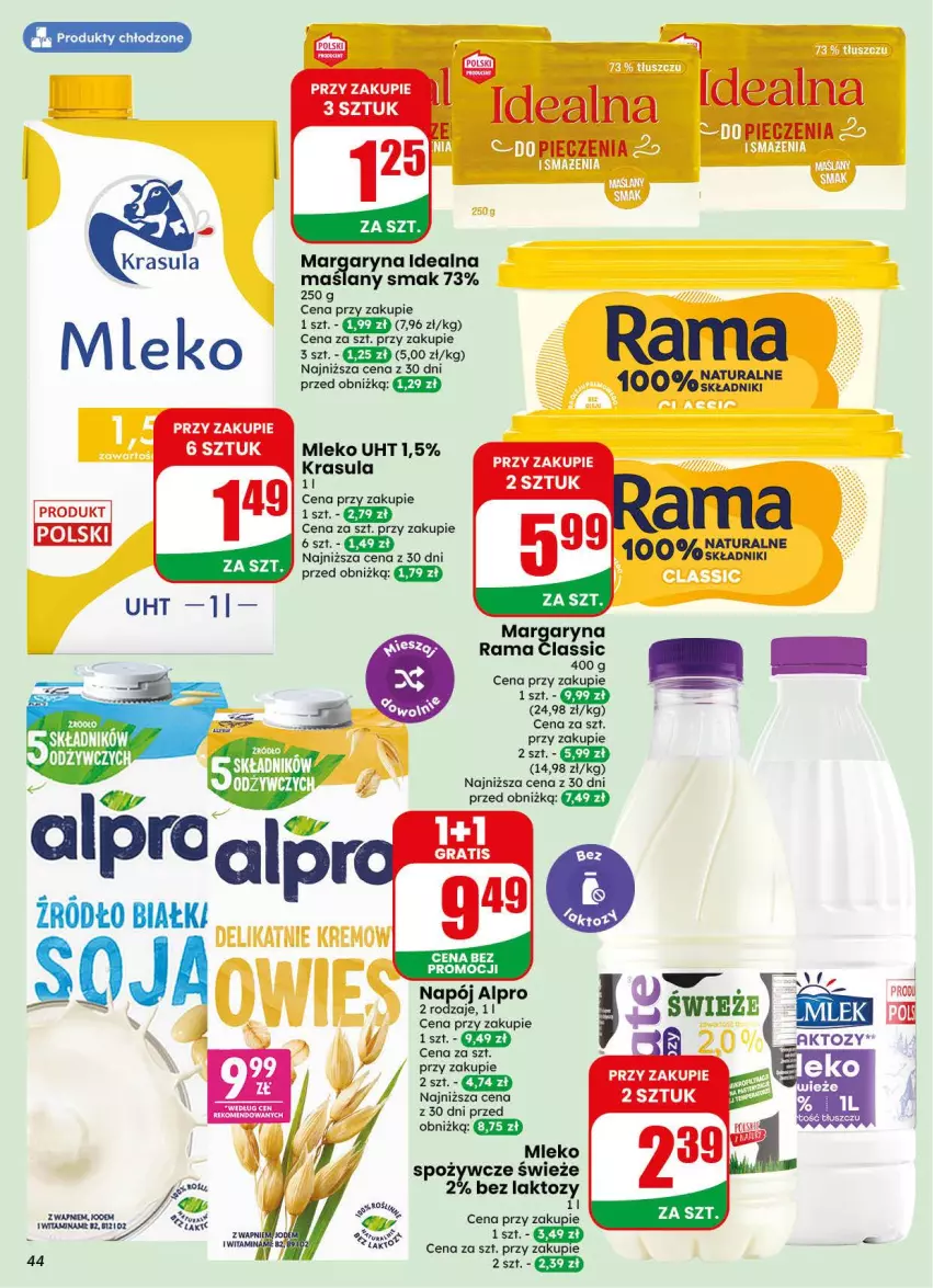 Gazetka promocyjna Dino - Gazetka 34 / 2026 - ważna 19.08 do 25.08.2026 - strona 44 - produkty: Alpro, Margaryna, Mleko, Rama