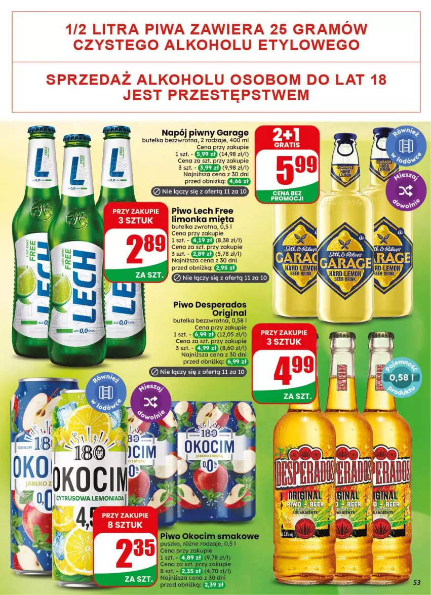 Gazetka promocyjna Dino - Gazetka 34 / 2026 - ważna 19.08 do 25.08.2026 - strona 53 - produkty: Desperados, Gin, Gra, Koc, Limonka, Mięta, Napój, Okocim, Piwa, Piwo, Saga