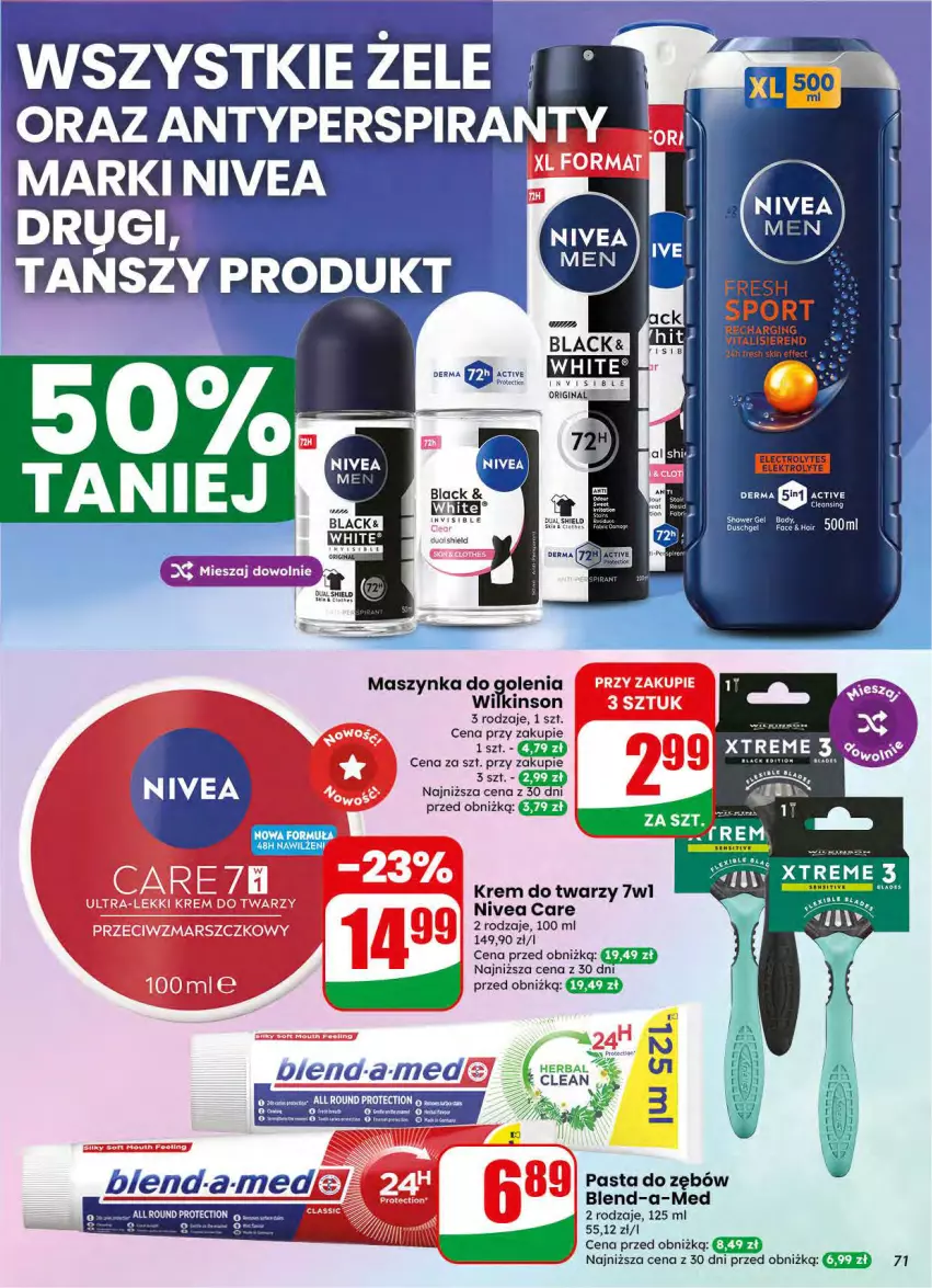 Gazetka promocyjna Dino - Gazetka 34 / 2026 - ważna 19.08 do 25.08.2026 - strona 71 - produkty: Antyperspirant, Blend-a-Med, Gin, Krem do twarzy, Lack, Mars, Maszynka, Maszynka do golenia, Nivea, Pasta do zębów, Szynka