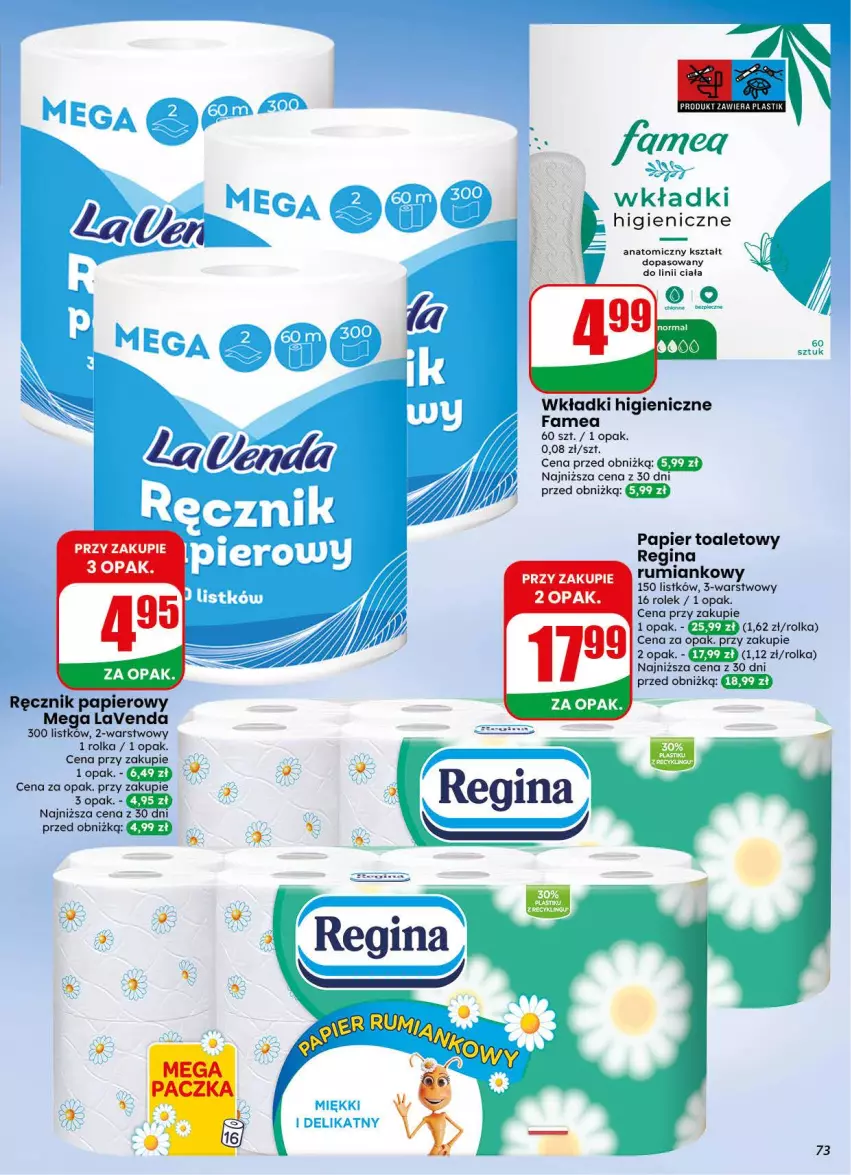 Gazetka promocyjna Dino - Gazetka 34 / 2026 - ważna 19.08 do 25.08.2026 - strona 73 - produkty: Atomic, Fa, Papier, Ręcznik, Rum, Wkładki