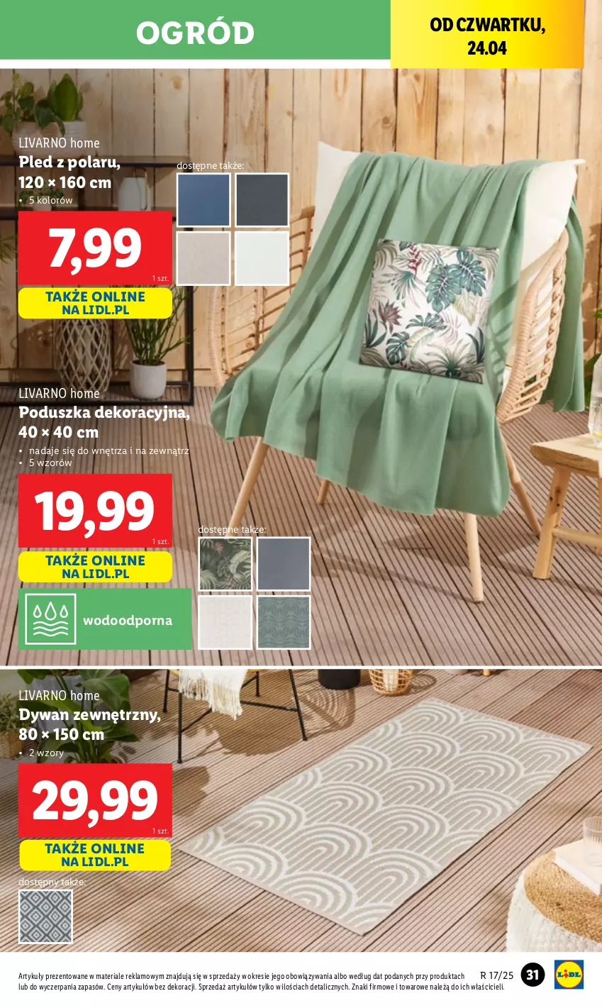 Gazetka promocyjna Lidl - GAZETKA - ważna 22.04 do 27.04.2025 - strona 35 - produkty: Dywan, Ivar, Ogród, Pled, Poduszka, Poduszka dekoracyjna, Por