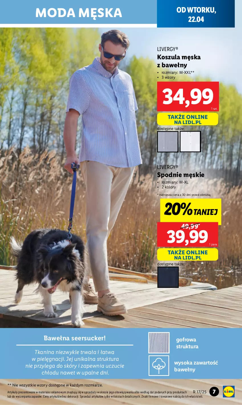 Gazetka promocyjna Lidl - GAZETKA - ważna 22.04 do 27.04.2025 - strona 7 - produkty: Kosz, Koszula, Moda, Sok, Spodnie, Wełna