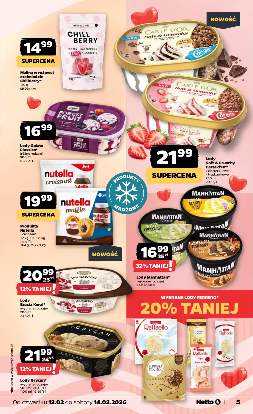 Gazetka promocyjna Netto - Od Czwartku - ważna 12.02 do 14.02.2026 - strona 5 - produkty: Croissant, Ferrero, Gry, Lody, Nutella