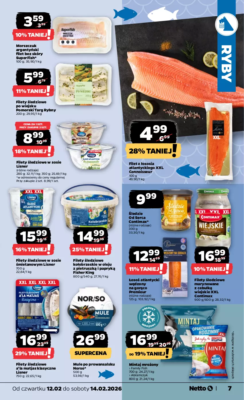 Gazetka promocyjna Netto - Od Czwartku - ważna 12.02 do 14.02.2026 - strona 7 - produkty: Fa, Lisner, Matjas, Mintaj, Mule, Olej, Ser, Sos