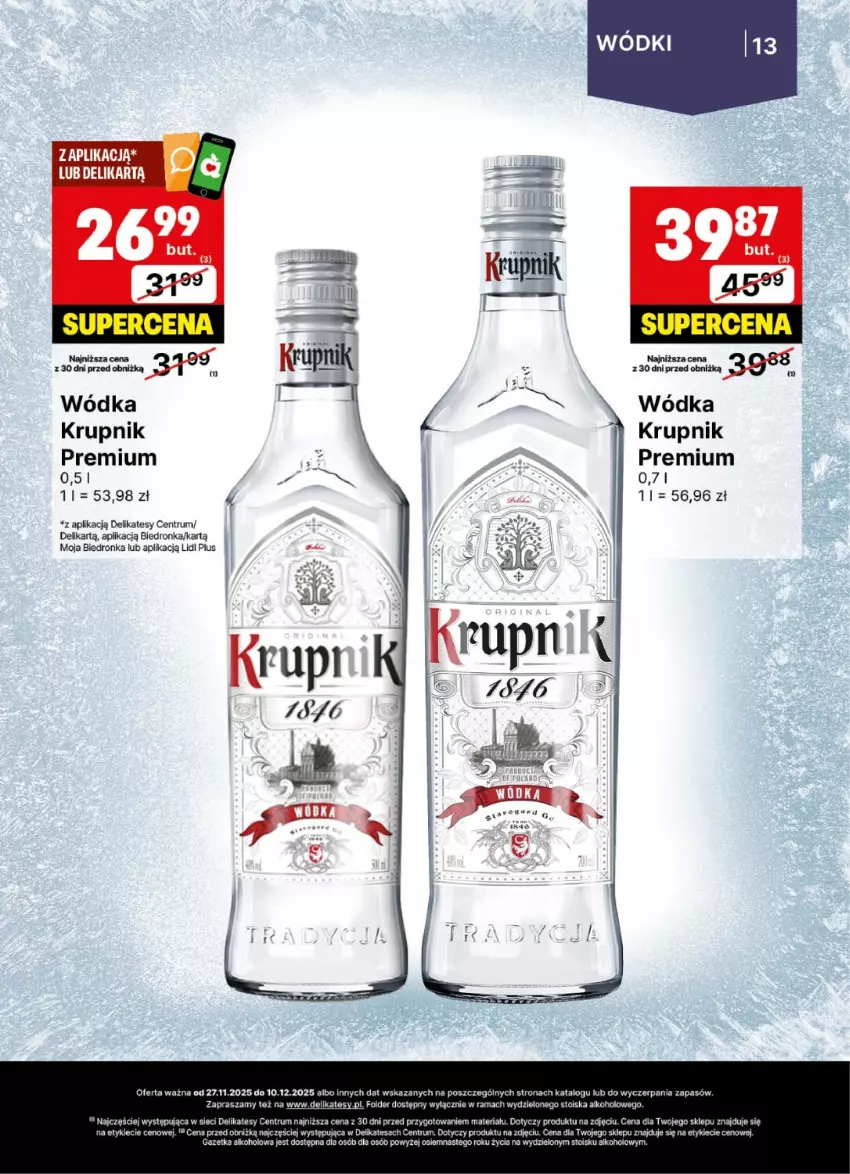 Gazetka promocyjna Delikatesy Centrum - Delibarek DC48-DC49 - ważna 27.11 do 10.12.2025 - strona 13 - produkty: Krupnik, Rama, Rum, Wódka