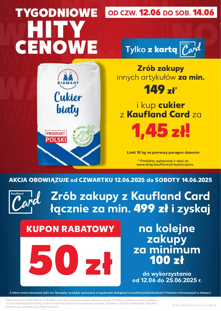 Gazetka promocyjna Kaufland - Gazetka tygodnia - ważna 12.06 do 17.06.2025 - strona 3 - produkty: Cukier, Olej
