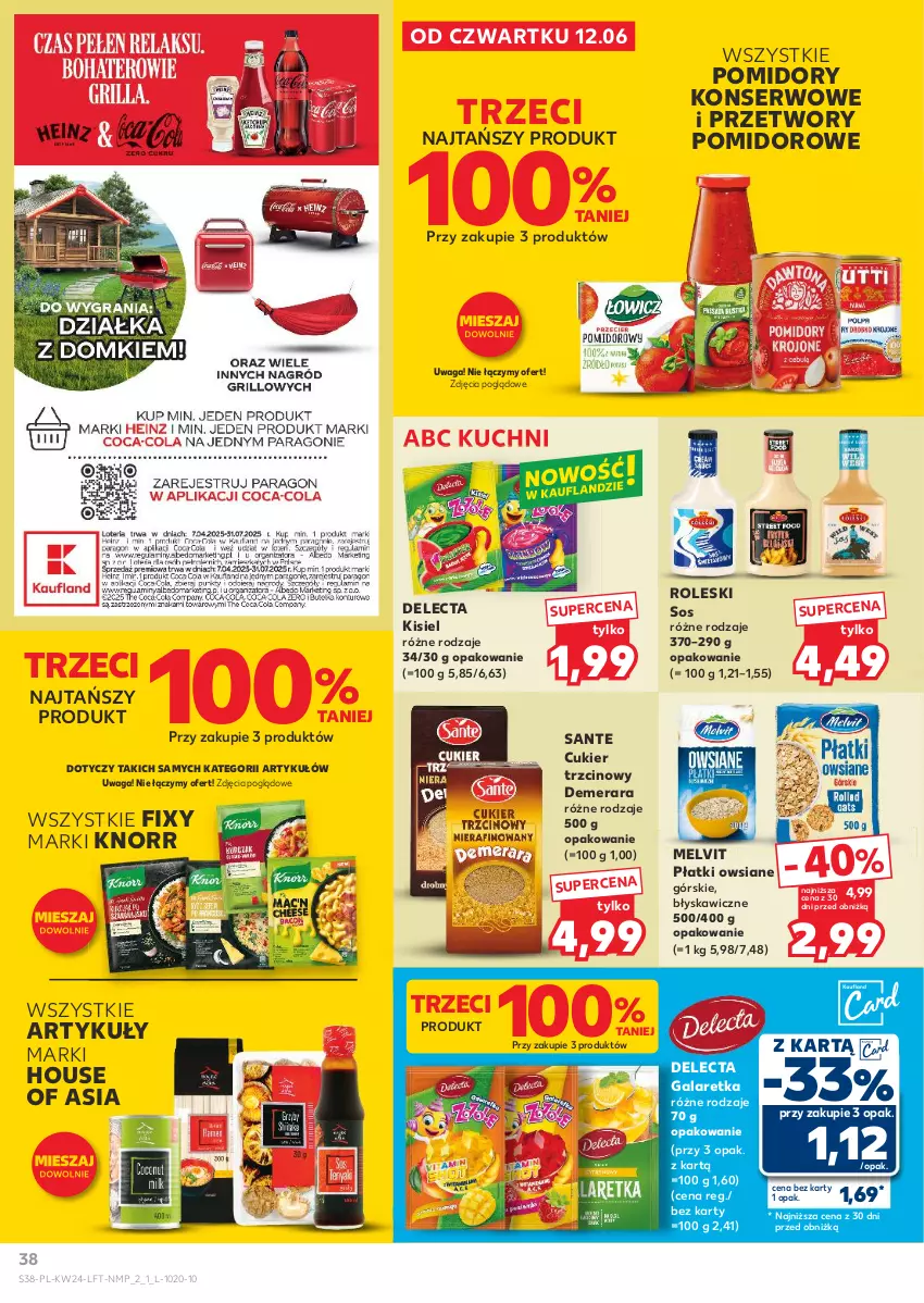 Gazetka promocyjna Kaufland - Gazetka tygodnia - ważna 12.06 do 17.06.2025 - strona 38 - produkty: Cukier, Cukier trzcinowy, Delecta, Gala, Galaretka, House of Asia, Kisiel, Knorr, Melvit, Płatki owsiane, Pomidory, Sante, Ser, Sos, Waga