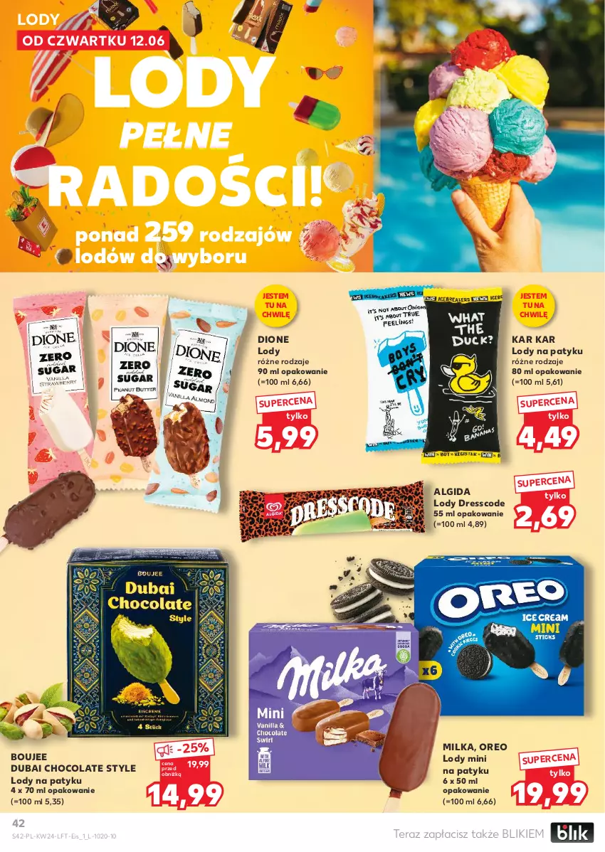 Gazetka promocyjna Kaufland - Gazetka tygodnia - ważna 12.06 do 17.06.2025 - strona 42 - produkty: Algida, Dres, LG, Lody, Milka, Oreo, Tera