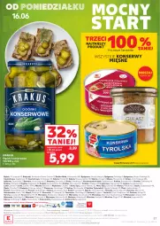 Gazetka promocyjna Kaufland - Gazetka tygodnia - Gazetka - ważna od 17.06 do 17.06.2025 - strona 57 - produkty: Krakus, Top, Sos, Ser, Telefon, Ogórki konserwowe, Dres, Lion, Piast, Waga, Orka, Monte, Fa