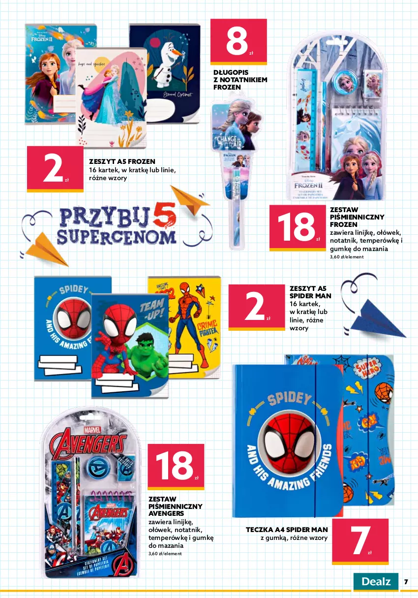 Gazetka promocyjna Dealz - NOWA GAZETKASETKI PRODUKTÓW TANIEJ! - ważna 27.07 do 09.08.2022 - strona 7 - produkty: Avengers, BIC, Długopis, Frozen, Gra, Tusz