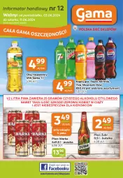 Gazetka promocyjna Gama - Gazetka Gama - Gazetka - ważna od 11.06 do 11.06.2024 - strona 1 - produkty: Piwa, Piwo, Piec, Gra, 7up, Mirinda, Warka, Pepsi, Olej rzepakowy, Napój, Olej, Fa