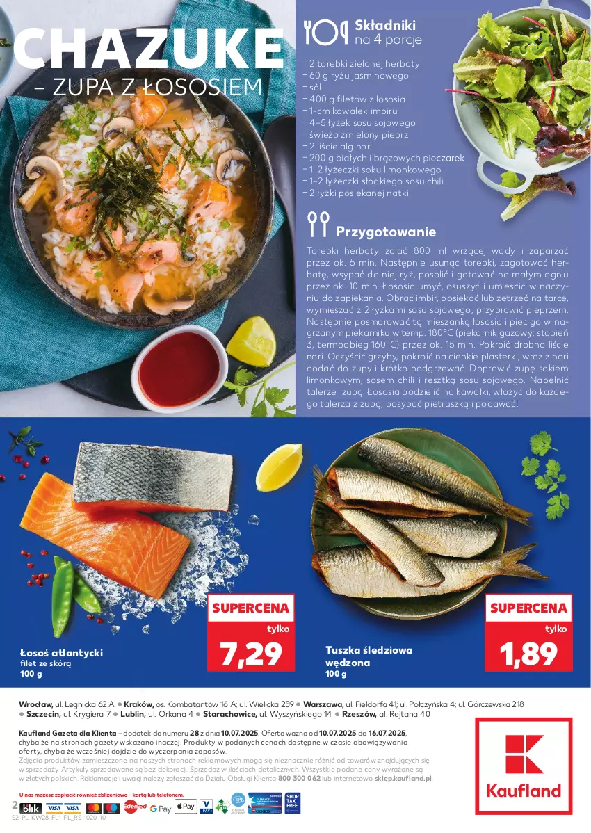 Gazetka promocyjna Kaufland - Kaufland - ważna 10.07 do 16.07.2025 - strona 2 - produkty: Fa, Grzyby, Imbir, Kawa, LG, Orka, Piec, Piekarnik, Pieprz, Plasterki, Por, Ryż, Sok, Sól, Sos, Talerz, Top, Tusz, Tuszka śledziowa, Tuszka śledziowa wędzona, Wagi, Wałek, Zupa