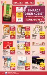 Gazetka promocyjna Aldi - Dzień kobiet - Gazetka - ważna od 07.03 do 07.03.2026 - strona 2 - produkty: Kawa ziarnista, Praliny, Dallmayr, Kawa mielona, Kawa, Ferrero Rocher, Ferrero, Cappuccino, LG, Fa
