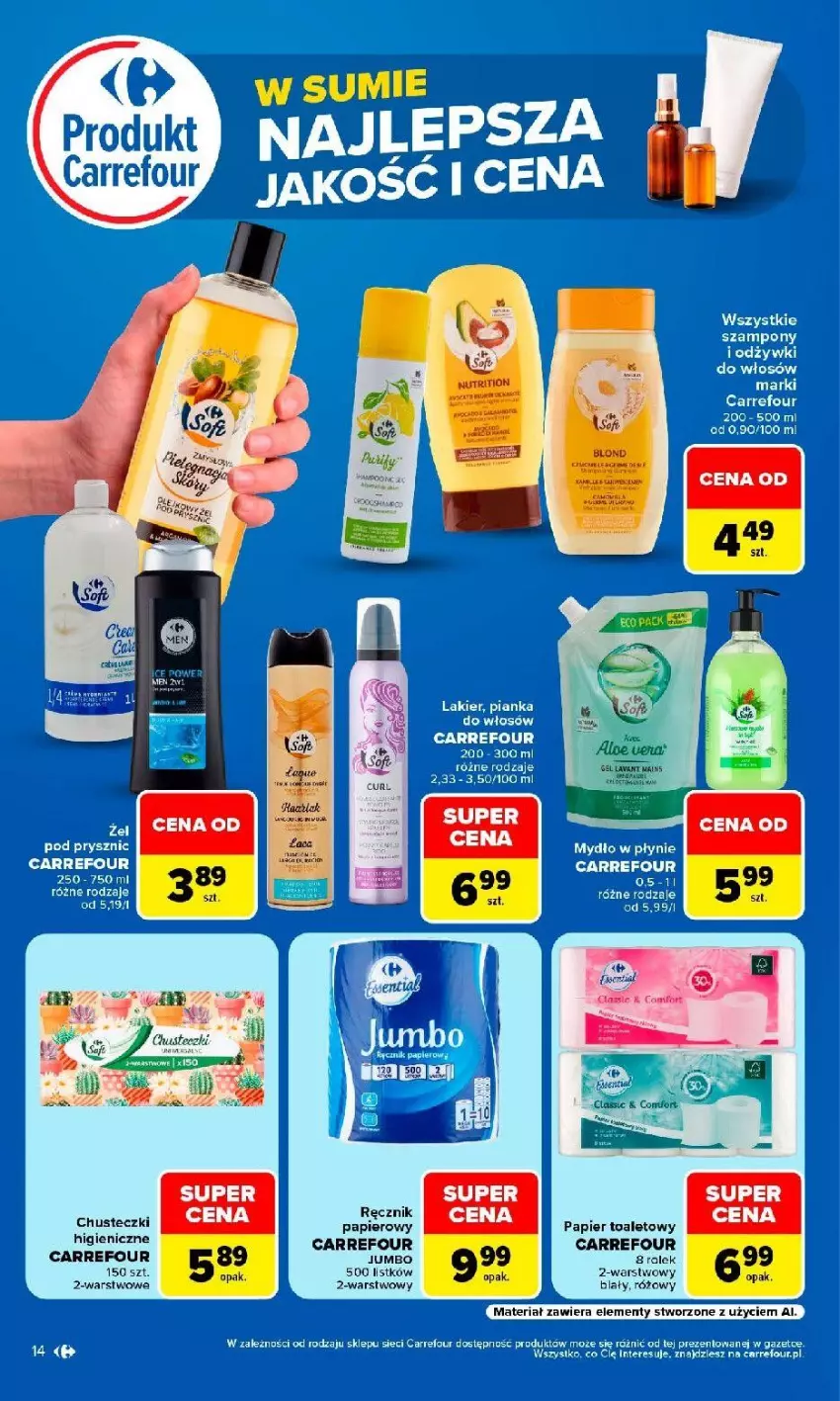 Gazetka promocyjna Carrefour - Gazetka Produkt Carrefour w SUMIE najlepsza jakość i cena - ważna 24.08 do 05.09.2026 - strona 14 - produkty: Avent, Chusteczki, Fa, LG, Papier, Papier toaletowy, Ręcznik