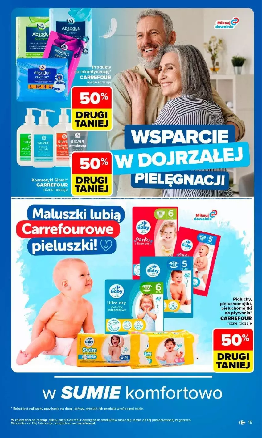 Gazetka promocyjna Carrefour - Gazetka Produkt Carrefour w SUMIE najlepsza jakość i cena - ważna 24.08 do 05.09.2026 - strona 15 - produkty: Fa, Majtki, Pieluchomajtki, Pieluchy, Por