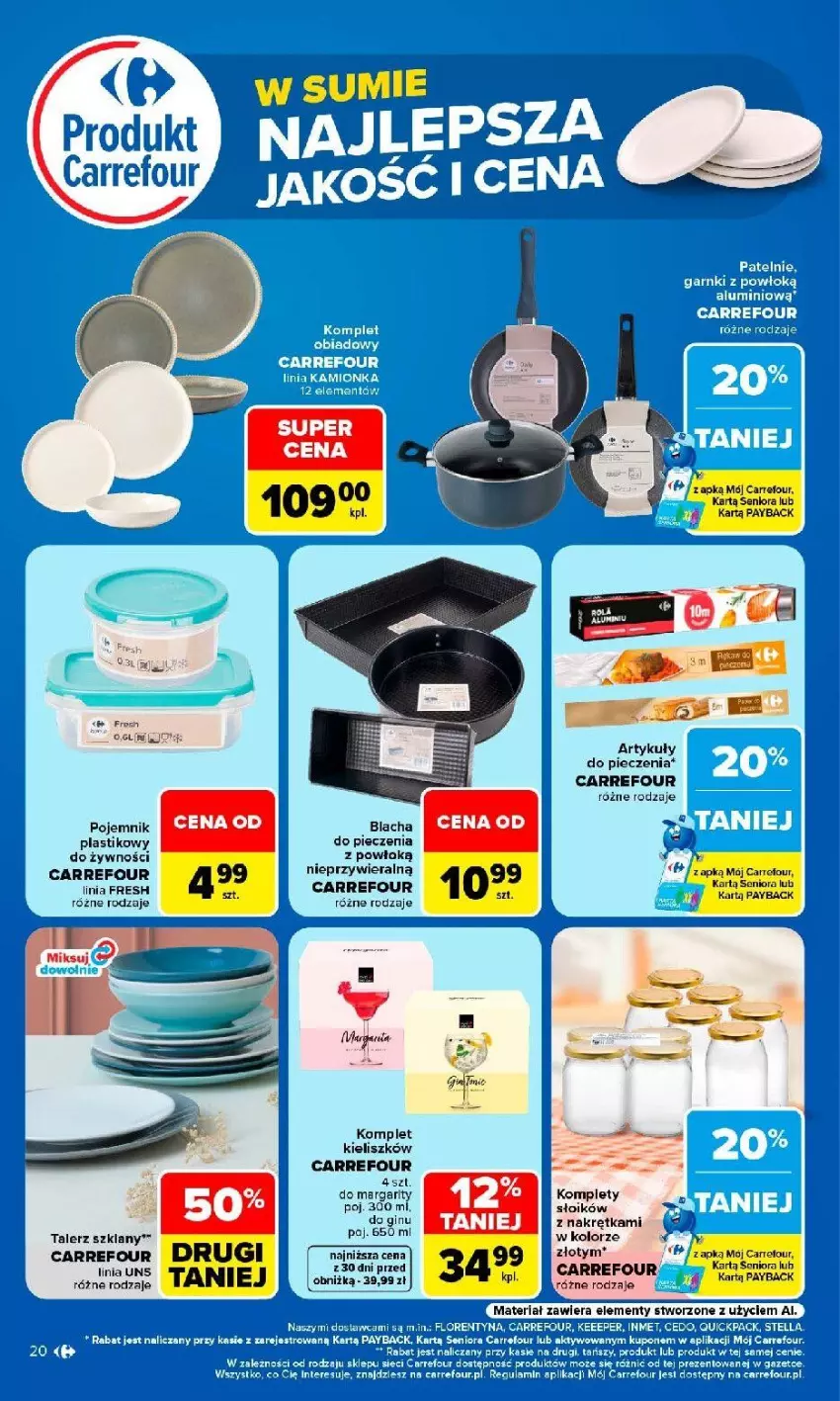 Gazetka promocyjna Carrefour - Gazetka Produkt Carrefour w SUMIE najlepsza jakość i cena - ważna 24.08 do 05.09.2026 - strona 20 - produkty: Blacha do pieczenia, Gin, Piec, Pojemnik, Pojemnik plastikowy, Talerz