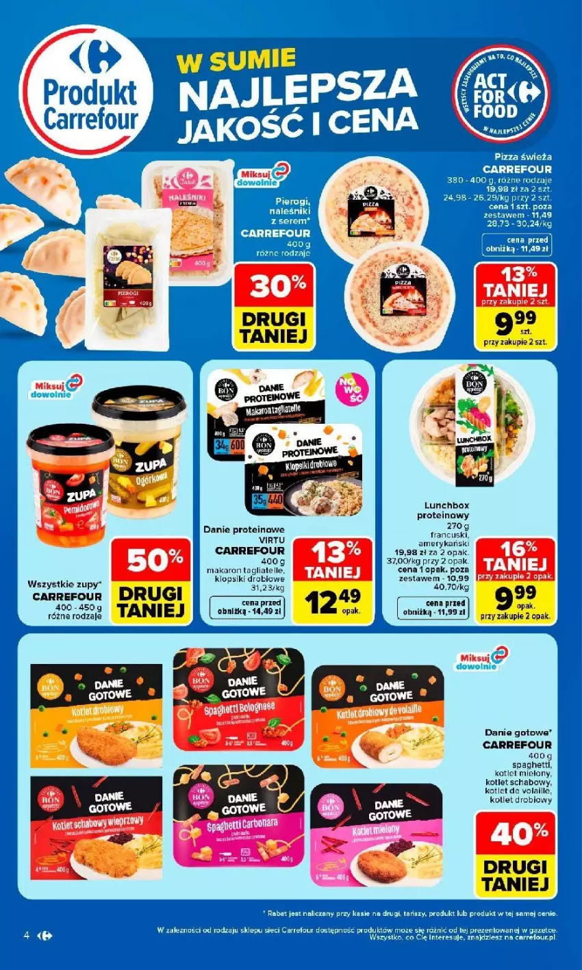 Gazetka promocyjna Carrefour - Gazetka Produkt Carrefour w SUMIE najlepsza jakość i cena - ważna 24.08 do 05.09.2026 - strona 4 - produkty: Danie gotowe, Fa, Klopsiki, Kotlet, Makaron, NBA