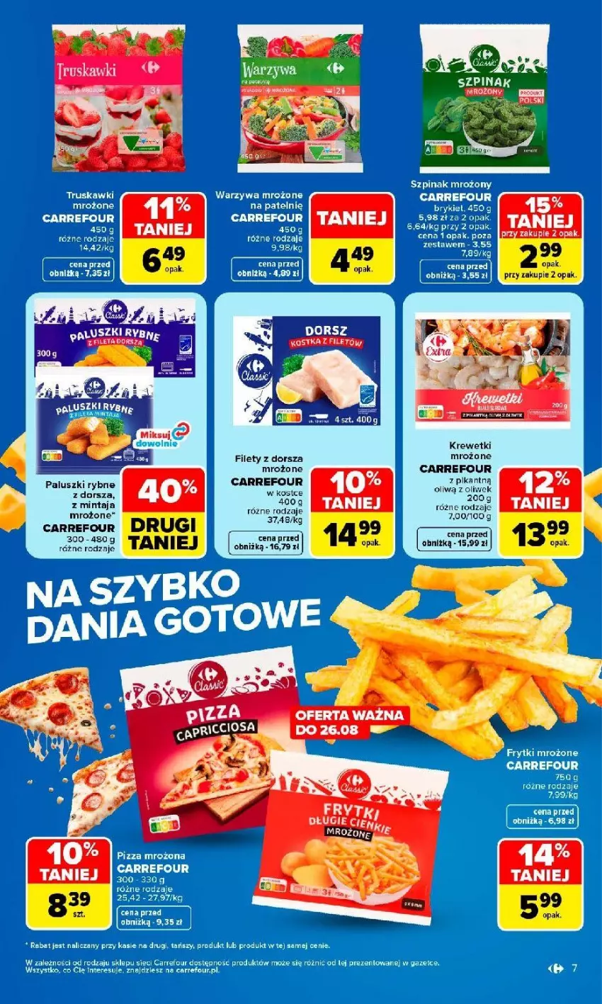 Gazetka promocyjna Carrefour - Gazetka Produkt Carrefour w SUMIE najlepsza jakość i cena - ważna 24.08 do 05.09.2026 - strona 7 - produkty: Dorsz, Fa, Krewetki, Paluszki rybne, Warzywa