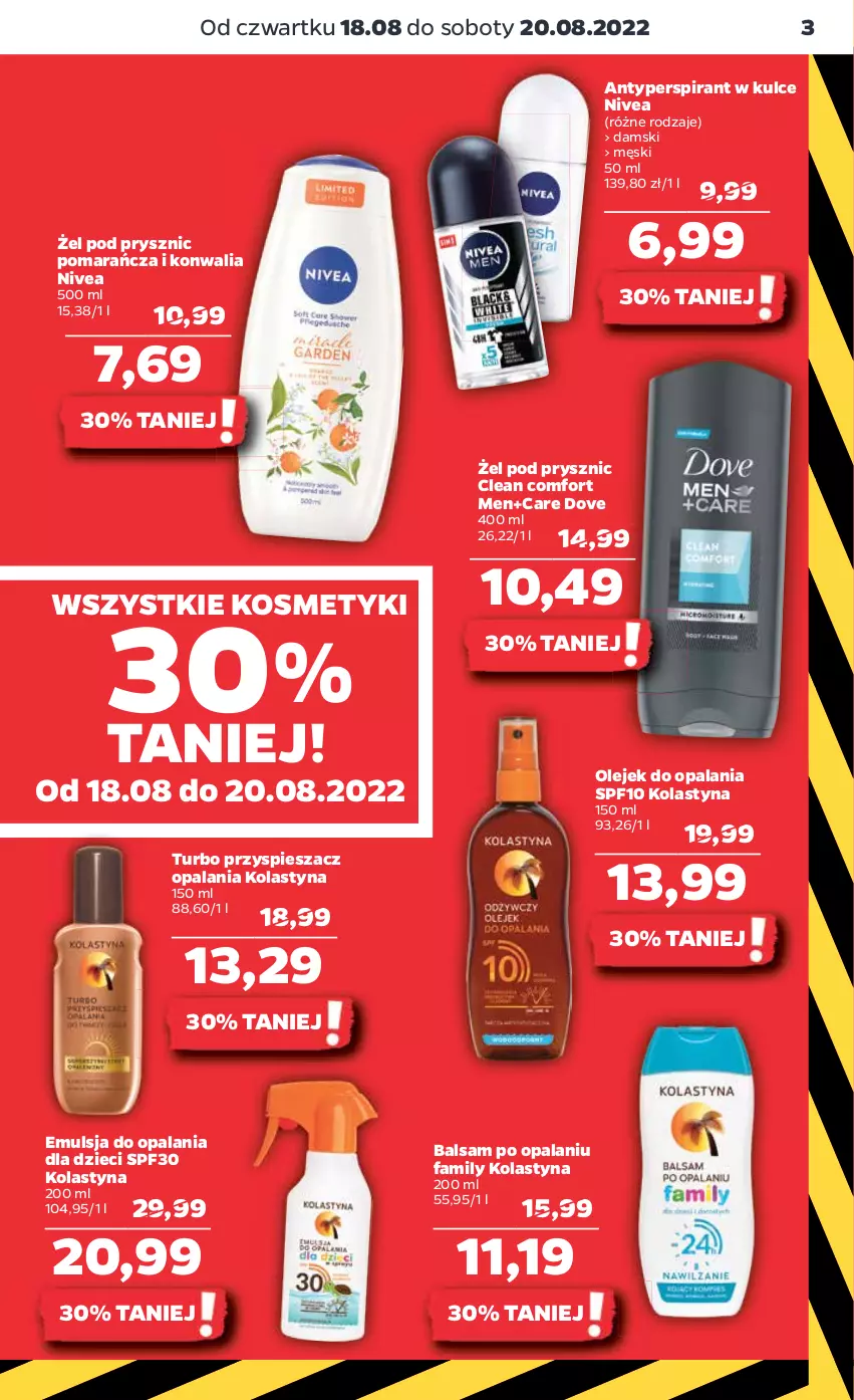 Gazetka promocyjna Netto - Artykuły spożywcze - ważna 18.08 do 24.08.2022 - strona 3 - produkty: Antyperspirant, Dove, Dzieci, Emulsja, Fa, Nivea, Olej