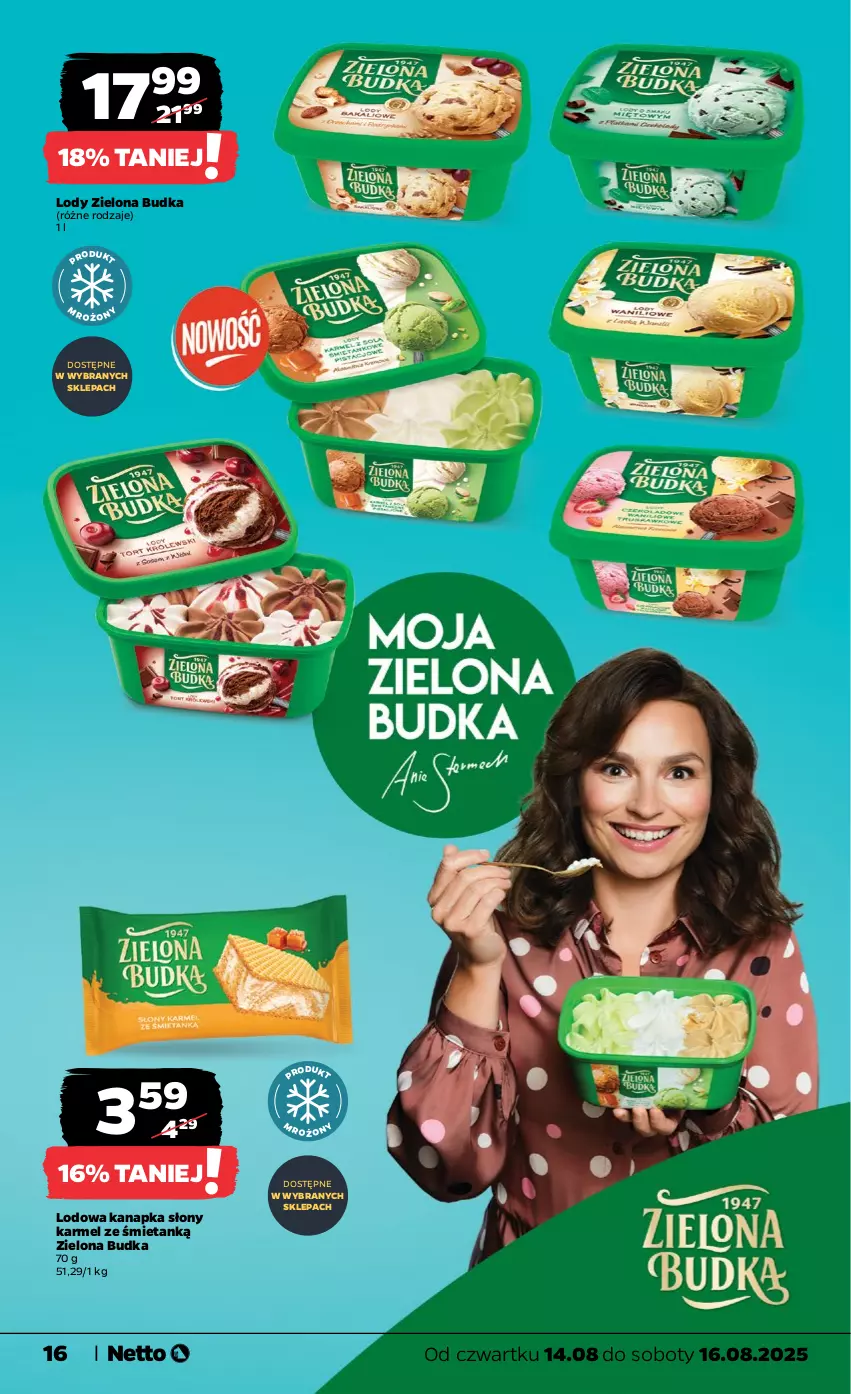 Gazetka promocyjna Netto - Od Czwartku - ważna 14.08 do 16.08.2025 - strona 16 - produkty: Lody, Zielona Budka