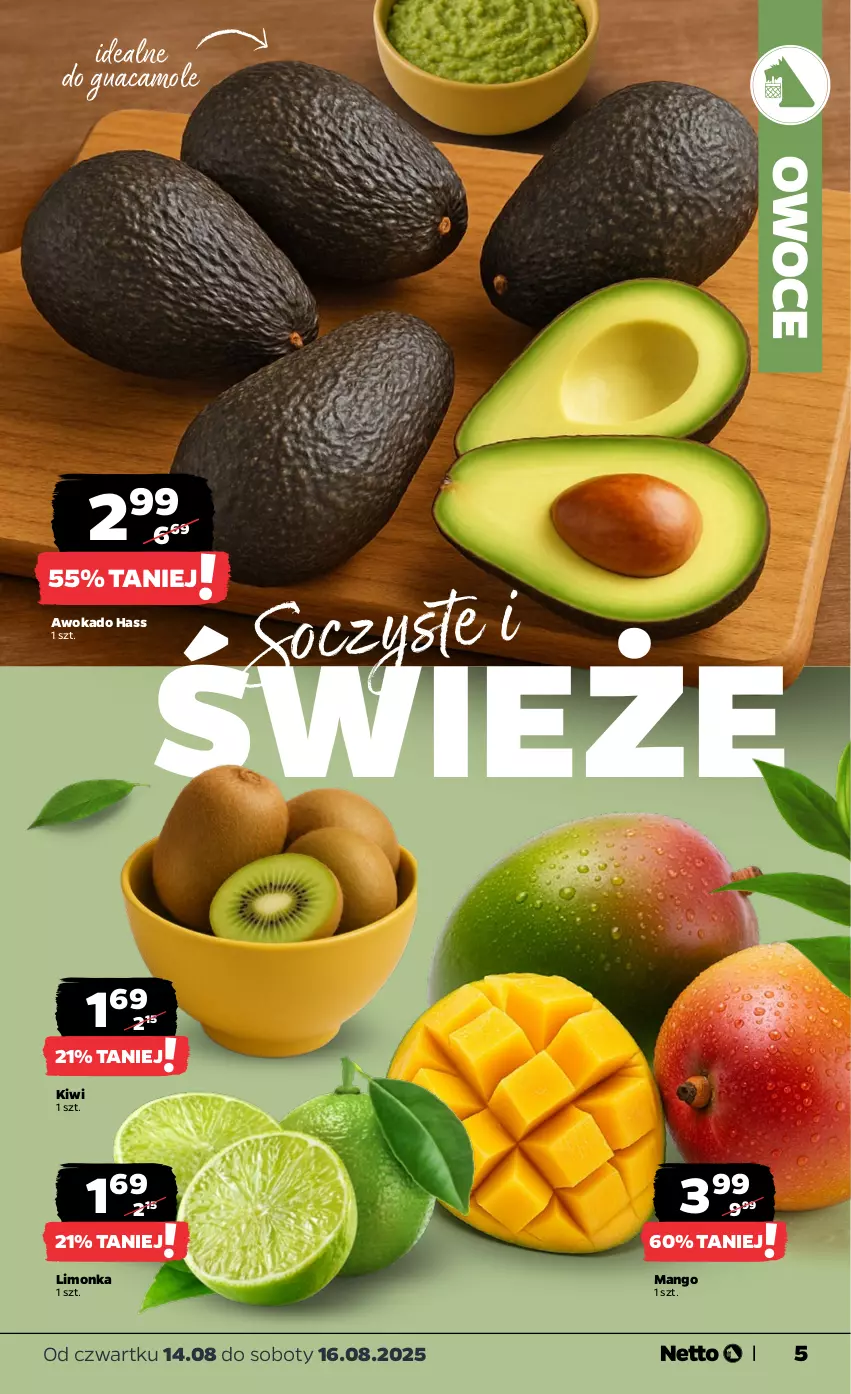 Gazetka promocyjna Netto - Od Czwartku - ważna 14.08 do 16.08.2025 - strona 5 - produkty: Amol, Kiwi, Limonka, Mango, Owoce