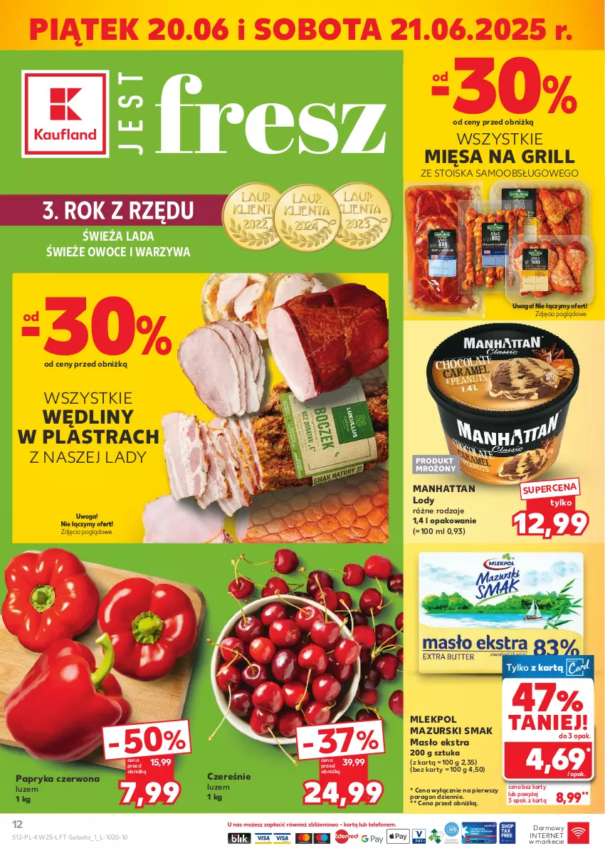 Gazetka promocyjna Kaufland - Gazetka tygodnia - ważna 18.06 do 25.06.2025 - strona 12 - produkty: Grill, Lody, Masło, Owoce, Papryka, Papryka czerwona, Waga, Warzywa