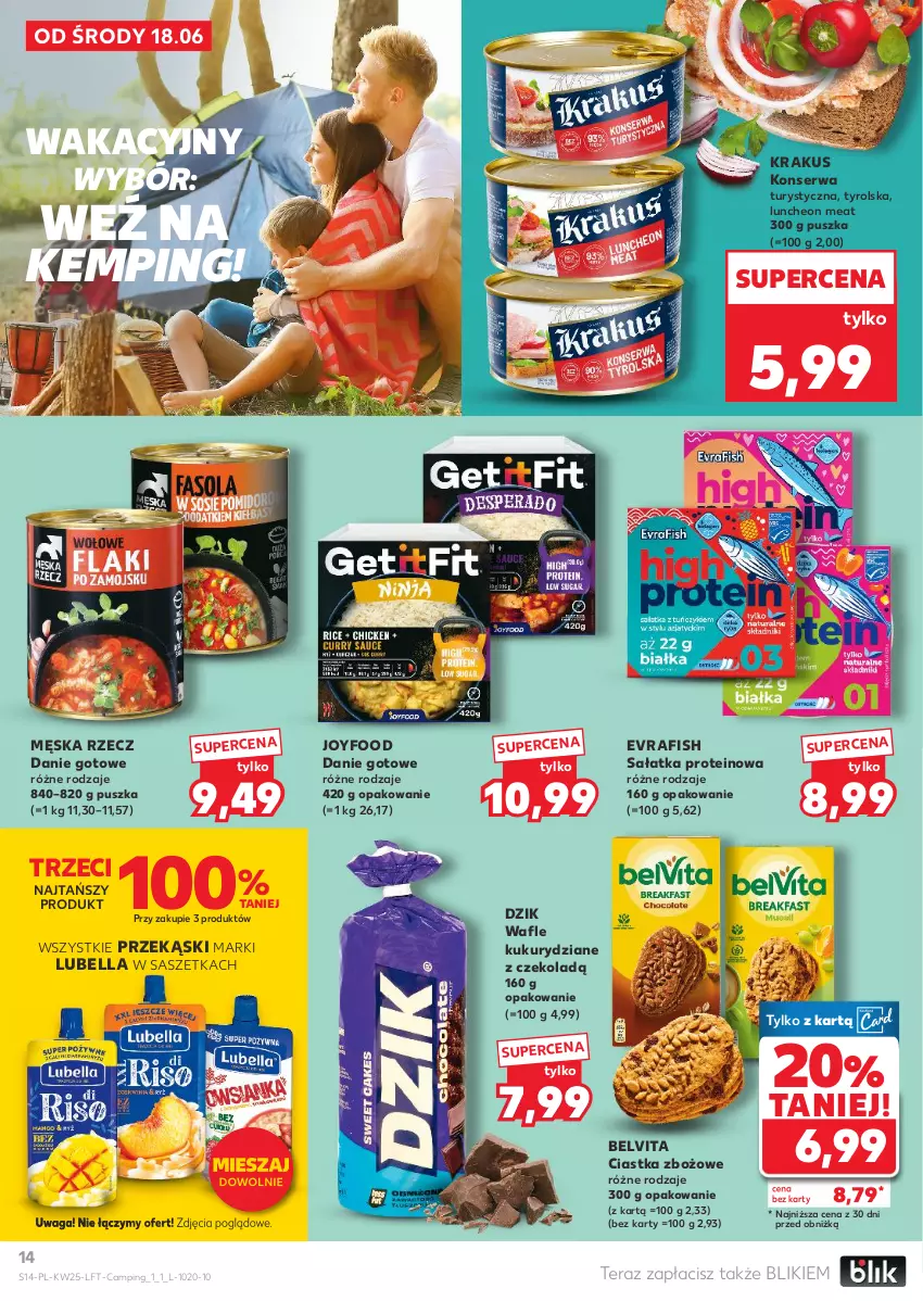 Gazetka promocyjna Kaufland - Gazetka tygodnia - ważna 18.06 do 25.06.2025 - strona 14 - produkty: Bell, Bella, BelVita, Ciastka, Danie gotowe, Krakus, Lubella, Sałat, Sałatka, Ser, Tera, Vita C, Wafle, Waga