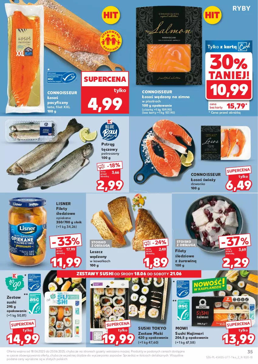 Gazetka promocyjna Kaufland - Gazetka tygodnia - ważna 18.06 do 25.06.2025 - strona 35 - produkty: Kawa, Lisner, Pstrąg, Pstrąg tęczowy, Sushi