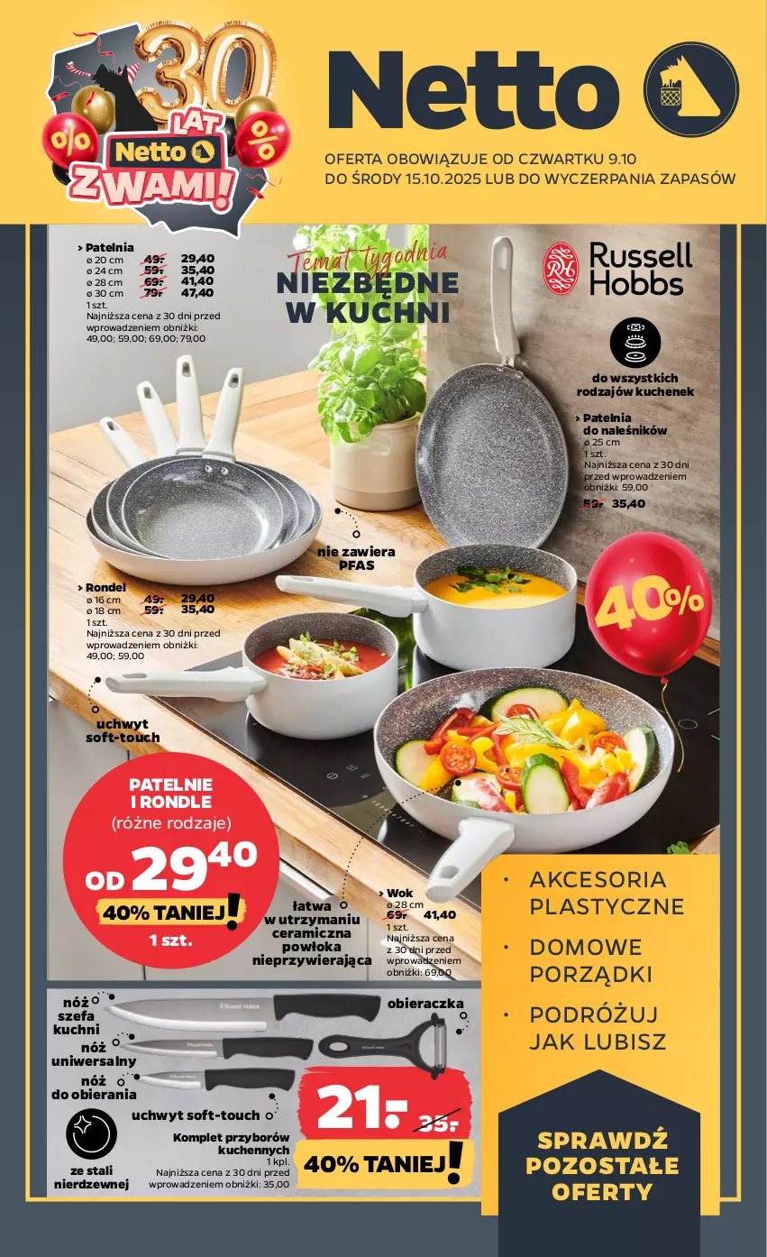 Gazetka promocyjna Netto - Od Czwartku Przemysłowa - ważna 09.10 do 15.10.2025 - strona 1 - produkty: Fa, Nóż szefa kuchni, Nóż uniwersalny, Obieraczka, Por, Rondel