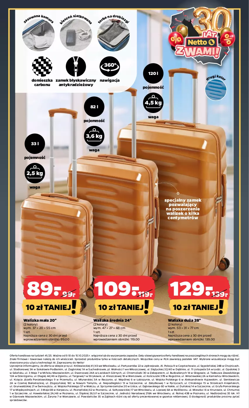 Gazetka promocyjna Netto - Od Czwartku Przemysłowa - ważna 09.10 do 15.10.2025 - strona 7 - produkty: Fa, Gry, Karp, Kujawski, Podlaski, Sok, Stock, Top, Waga, Walizka, Wino
