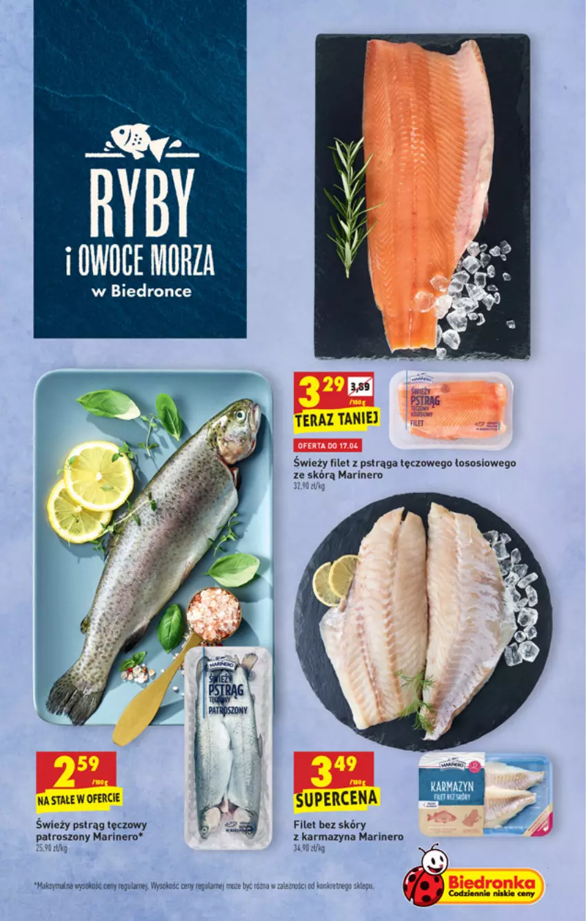 Gazetka promocyjna Biedronka - W tym tygodniu - ważna 15.04 do 21.04.2021 - strona 17 - produkty: Filet z pstrąga, Kret, Pstrąg, Pstrąg tęczowy, Sok, Sos, Tera