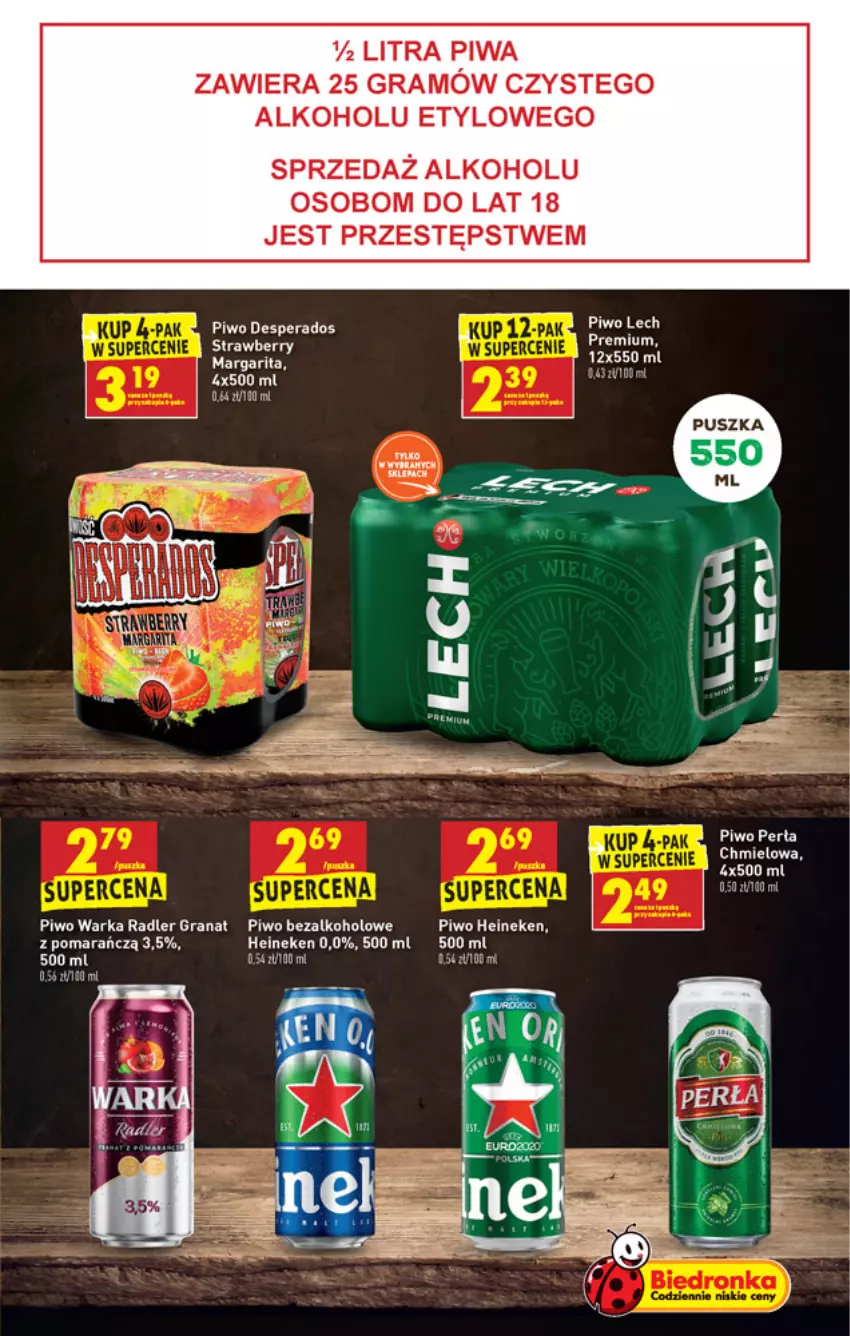 Gazetka promocyjna Biedronka - W tym tygodniu - ważna 15.04 do 21.04.2021 - strona 45 - produkty: Desperados, Gra, Granat, Heineken, HP, Piwa, Piwo, Radler, Warka