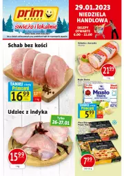 Gazetka promocyjna Prim Market - Gazetka - ważna od 02.02 do 02.02.2023 - strona 1 - produkty: Piec, Kurczak, Udziec z indyka, Ser, Pekpol, Pieczarka, Masło, Schab bez kości, Szpinak