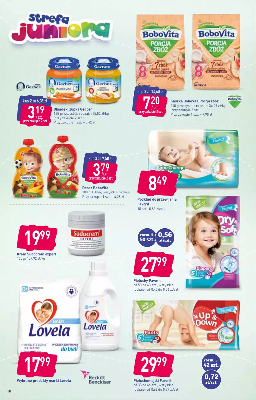 Gazetka promocyjna Stokrotka - Supermarket - ważna 10.03 do 16.03.2022 - strona 18 - produkty: BoboVita, Deser, Fa, Gerber, Lovela, Majtki, Pieluchomajtki, Pieluchy, Podkład, Por, Ser