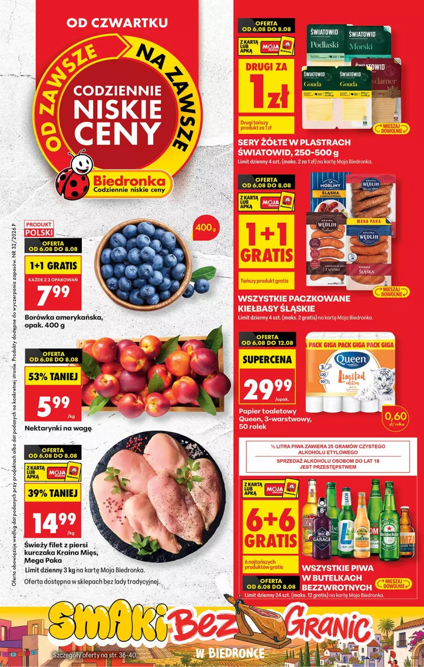 Gazetka promocyjna Biedronka - Od Czwartku - ważna 06.08 do 08.08.2026 - strona 1 - produkty: Ba!, Borówka, Borówka amerykańska, Fa, Gra, Kret, Kurczak