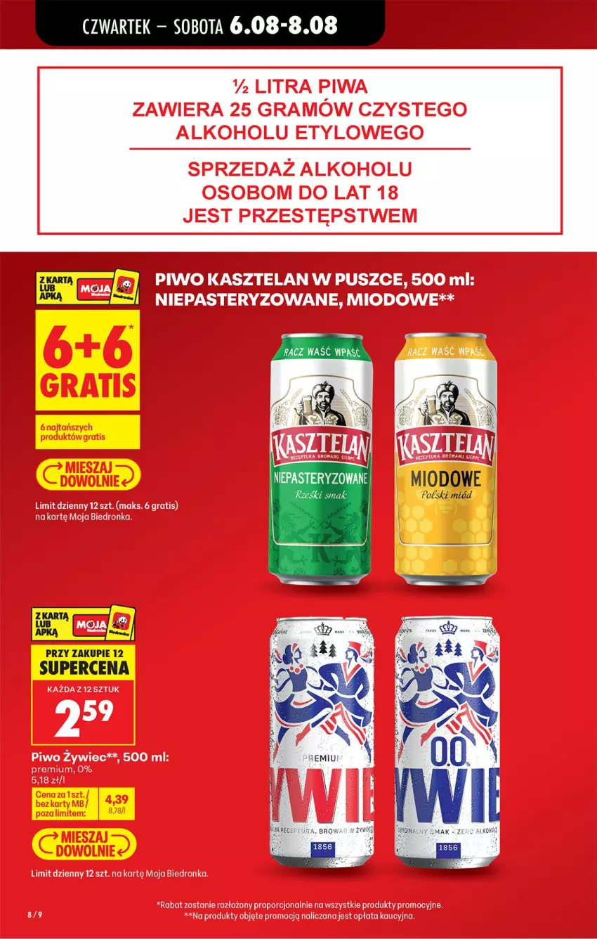 Gazetka promocyjna Biedronka - Od Czwartku - ważna 06.08 do 08.08.2026 - strona 12 - produkty: Fa, Kasztelan, Miód, Piwo