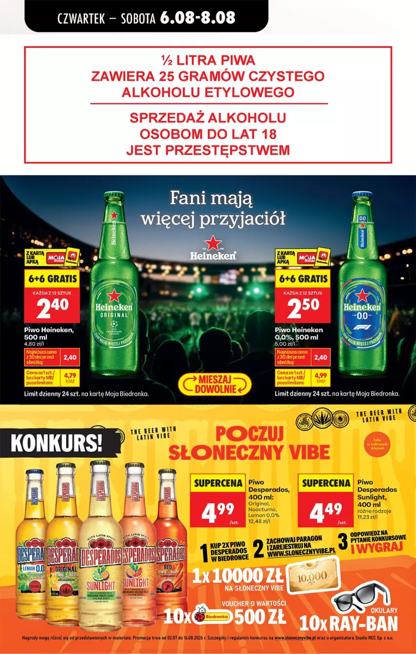 Gazetka promocyjna Biedronka - Od Czwartku - ważna 06.08 do 08.08.2026 - strona 14 - produkty: Gin, Gra, Heineken, Piwa, Piwo