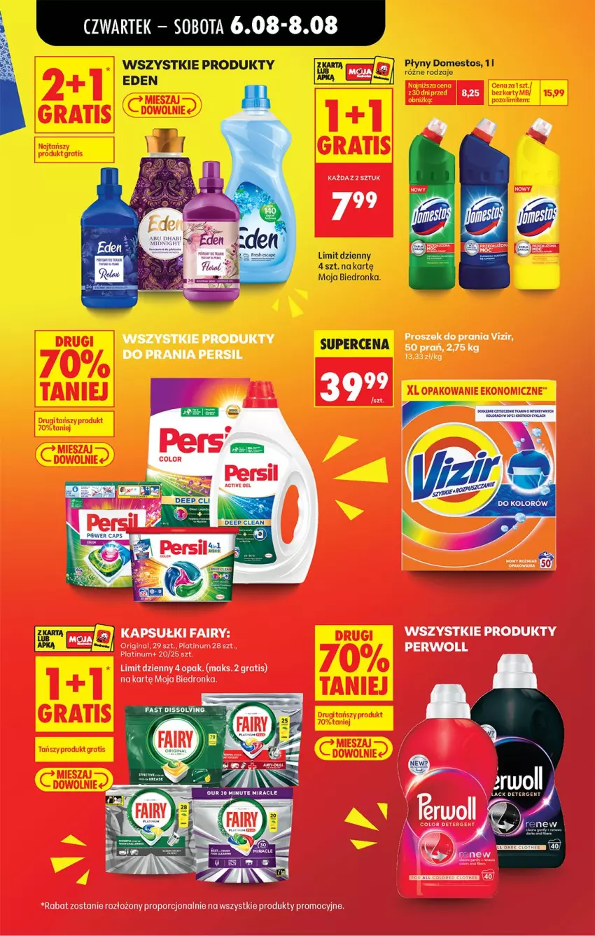 Gazetka promocyjna Biedronka - Od Czwartku - ważna 06.08 do 08.08.2026 - strona 19 - produkty: Domestos, Fa, Fairy, Gin, Gra, LG, Persil, Perwoll, Por, Proszek do prania, Vizir