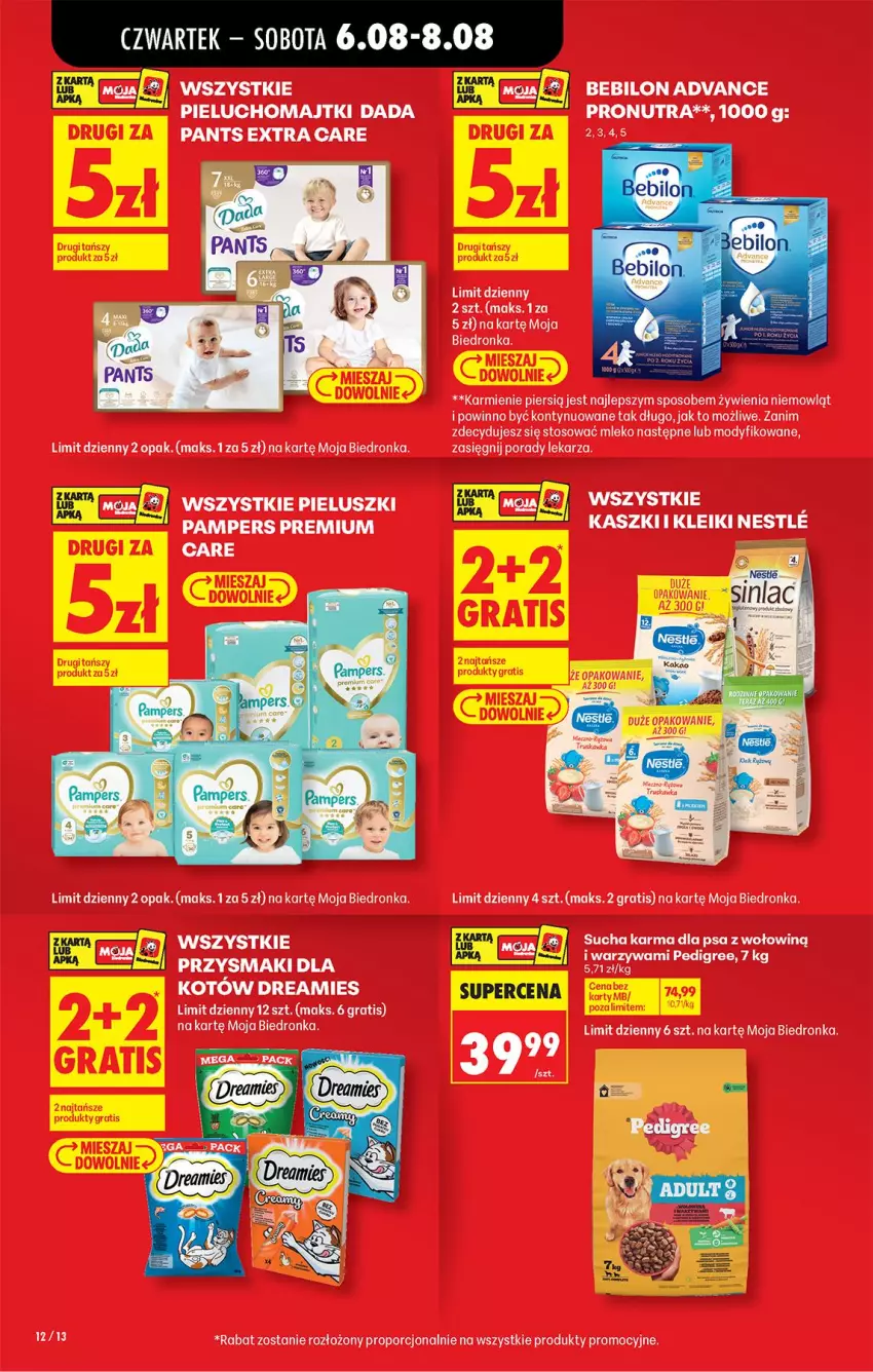 Gazetka promocyjna Biedronka - Od Czwartku - ważna 06.08 do 08.08.2026 - strona 20 - produkty: BEBILON, Dada, Gra, Karmi, Majtki, Mleko, O nas, Pampers, Pieluchomajtki, Por, Przysmaki, Sucha karma