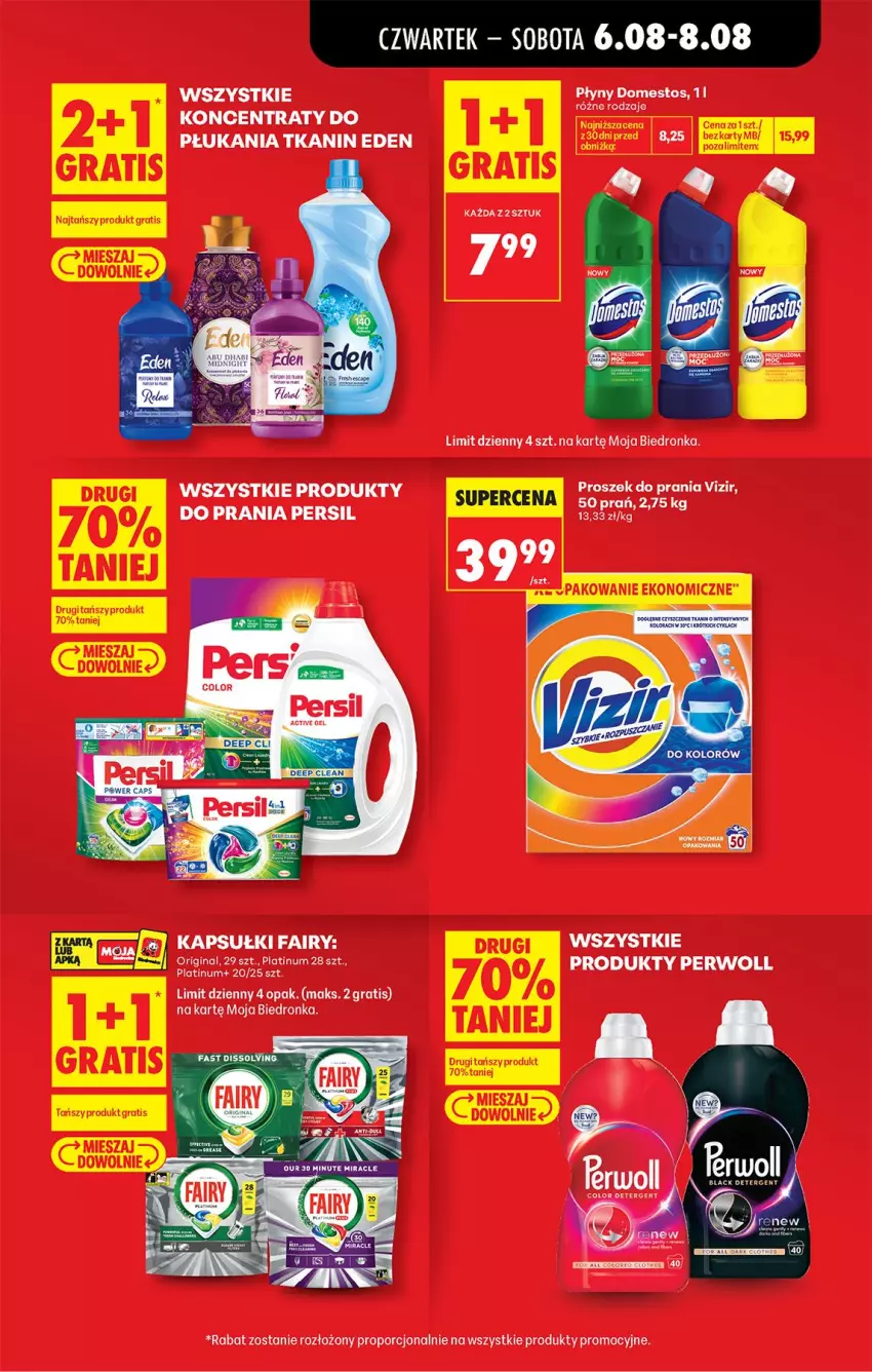 Gazetka promocyjna Biedronka - Od Czwartku - ważna 06.08 do 08.08.2026 - strona 21 - produkty: Domestos, Fa, Fairy, Gin, Gra, Persil, Perwoll, Por, Proszek do prania, Vizir