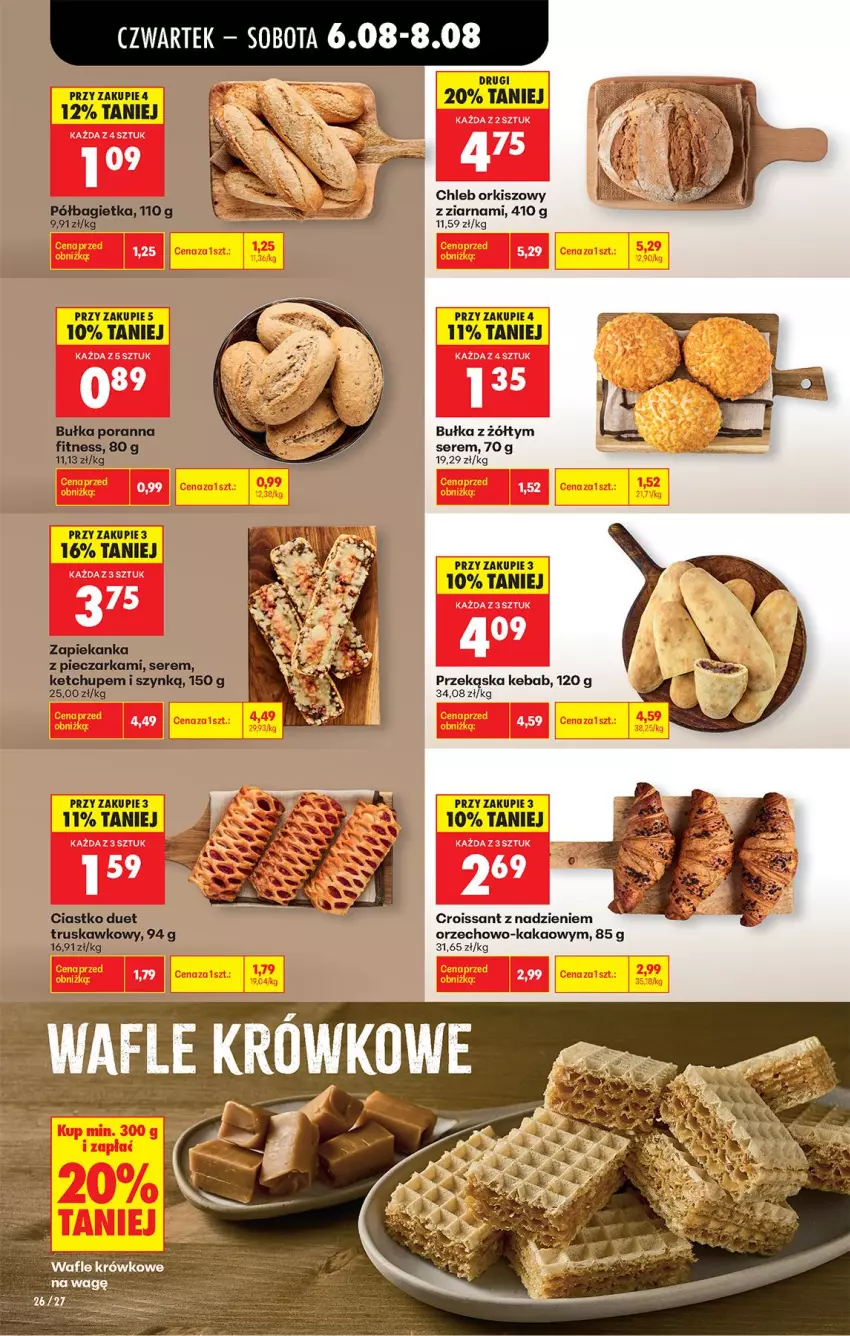 Gazetka promocyjna Biedronka - Od Czwartku - ważna 06.08 do 08.08.2026 - strona 44 - produkty: Bułka, Chleb, Croissant, Kakao, Kebab, LG, Ser, Wafle, Zapiekanka