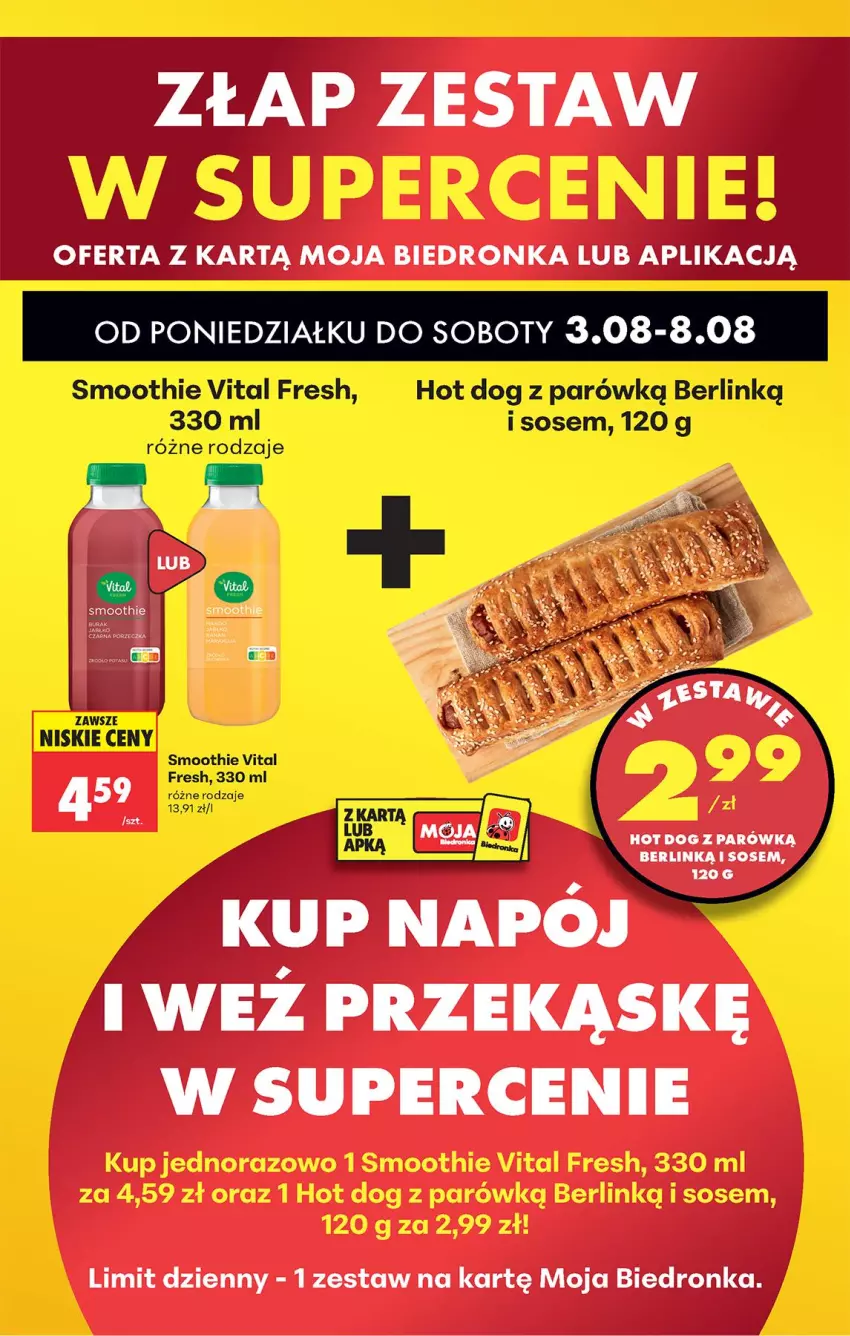 Gazetka promocyjna Biedronka - Od Czwartku - ważna 06.08 do 08.08.2026 - strona 47 - produkty: Hot dog, LG, Napój, Smoothie, Sos