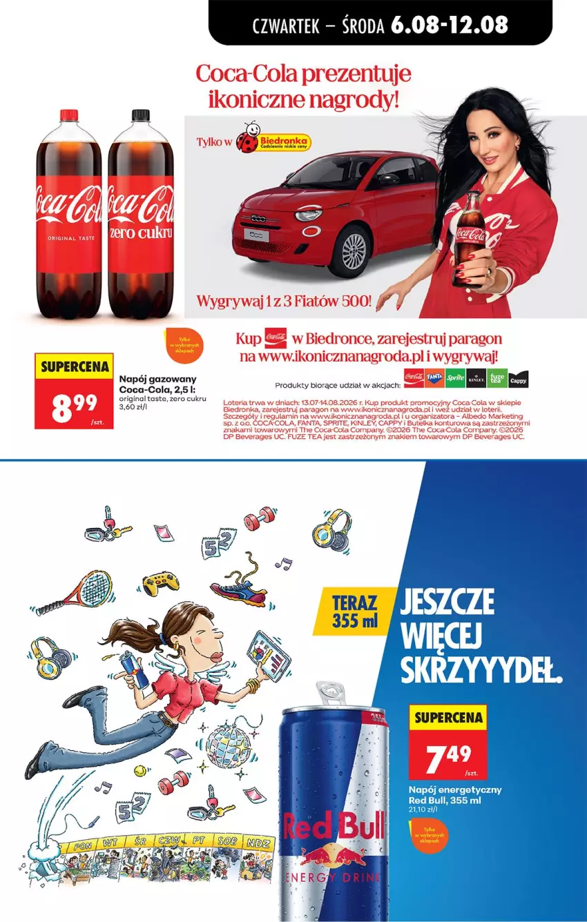 Gazetka promocyjna Biedronka - Od Czwartku - ważna 06.08 do 08.08.2026 - strona 75 - produkty: Cappy, Coca-Cola, Fa, Fanta, Gin, Gry, Napój, Napój gazowany, Sprite, Wiko