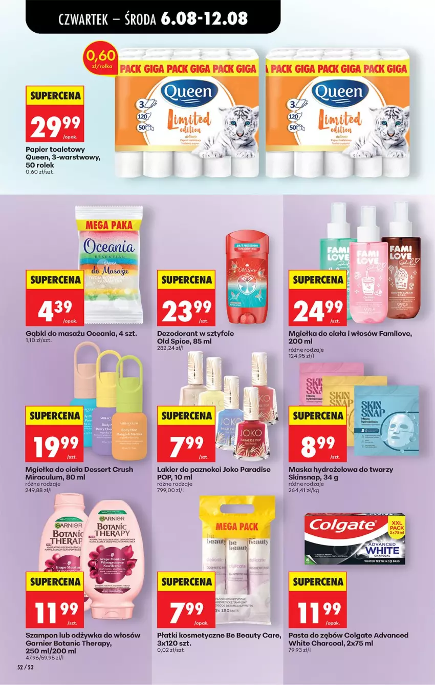 Gazetka promocyjna Biedronka - Od Czwartku - ważna 06.08 do 08.08.2026 - strona 80 - produkty: Be Be, Colgate, Dezodorant, Fa, Garnier, Lakier, Lakier do paznokci, LG, Maska, Odzywka do włosów, Old Spice, Papier, Papier toaletowy, Pasta do zębów, Płatki kosmetyczne, Ser, Szampon